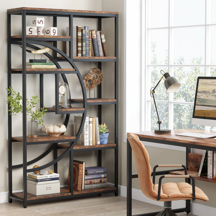 17 Stories Oscer Bookshelf Industrial 5 Tier Etagere Bookcase